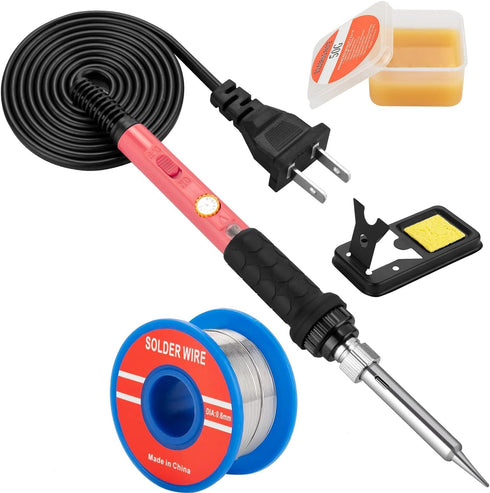 Soldering Iron Kit, 60W Soldering Iron with Ceramic Heater, 5-in-1 Adjustable Temperature Soldering Welding Iron Kit for any Hobby Enthusiast...