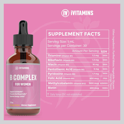 B Complex Vitamins for Women | Helps to Improve Brain Function, Digestion, Energy, & More | B Vitamins Complex for Women | Vitamin B Complex | B C...