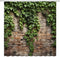 Green Leaves Shower Curtain Brick Wall Garden Landscape Nature Plant Rustic Country Red Brown Stone Wall Creative Bathroom Decor Fabric Curtains w...
