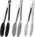 9-Inch Serving Tongs Silicone Tongs, Set of 3 (Black White Gray)...