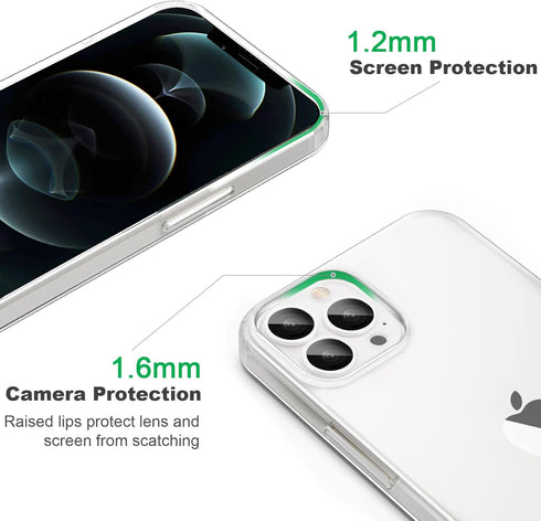 Compatible with iPhone 12 Pro Max Case Clear, Transparent Soft Shockproof Protective Slim Thin Bumper Cover Phone Case...