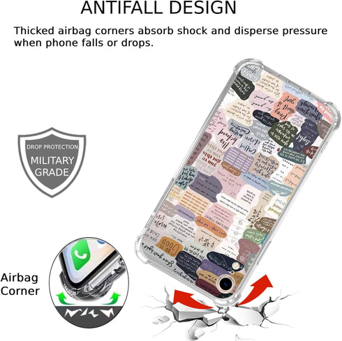 Bible Verses Aesthetic Case Compatible with iPhone XR, Cute Indie Christian Postive Quotes Case for iPhone XR for Teens Men and Women, Trendy Cool...