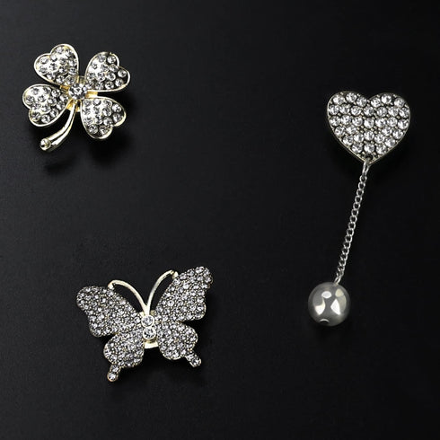 Rhinestone Bling Decoration Charms, Diamond Trend Designer Luxury Cute Jewelry Shoe Accessories for Women Girl Gifts(Gold)...
