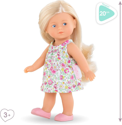 Corolle Mini Corolline Rosy 8" Doll Gift Set with Hair Brush and Extra Outfit, for kids ages 3 years and up...