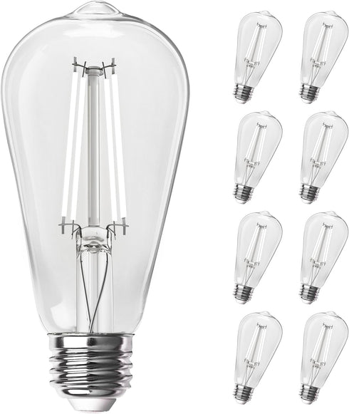 Feit Electric ST19 Vintage Edison LED Light Bulb, 60W Equivalent, Dimmable, 5000K Daylight, 800 Lumens, E26 Base, Retro Filament Light Bulbs, 15,0...