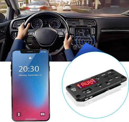 DC 6V?12V Bluetooth Decoder Board,KIMISS Bluetooth 5.0 MP3 Decoder Module ABS Digital Display Decoding Wireless Audio Receiver Module with Remote ...