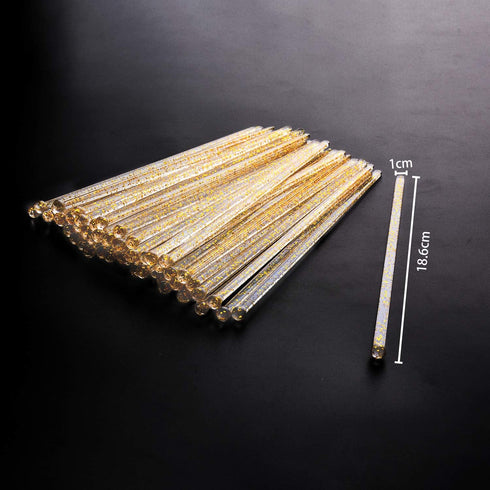 Aboat 120 Pieces 7.3 Inch Plastic Round Top Swizzle Sticks, Gold...