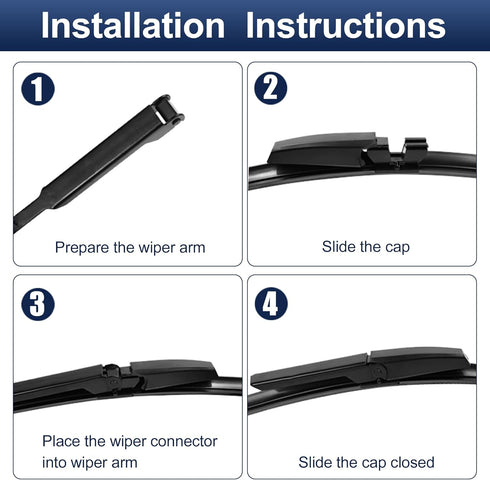 X AUTOHAUX 2pcs 22"+22" Silicone Front Windshield Wiper Blade for Audi A4 S4 2003-2008 Windscreen Wiper OE Replacement Set All-Seasons Not for J/U...