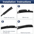 X AUTOHAUX 2pcs 22"+22" Silicone Front Windshield Wiper Blade for Audi A4 S4 2003-2008 Windscreen Wiper OE Replacement Set All-Seasons Not for J/U...