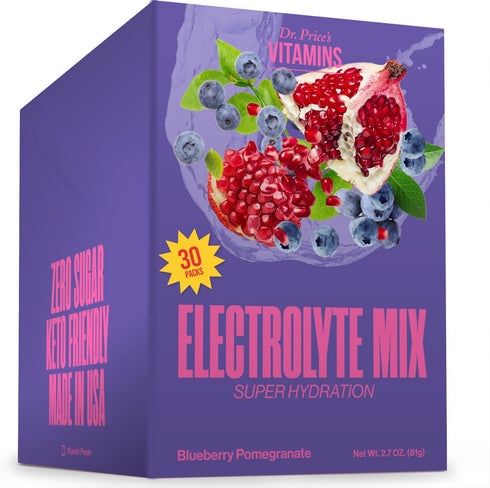 Dr. Price’s Electrolyte Mix | Sugar-Free Hydration Powder with 72+ Trace Minerals | No Sugar, Fast-Dissolving Electrolytes Powder Packets | Bluebe...