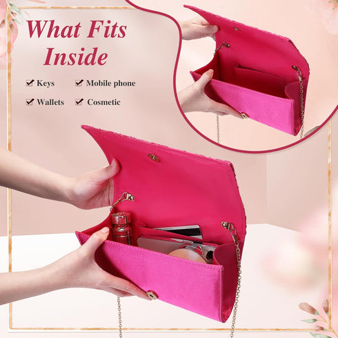 UBORSE Elegant Floral Lace Clutch Purses for Women Evening Handbag Envelope Clutch Bag Wedding Prom Party Purses...