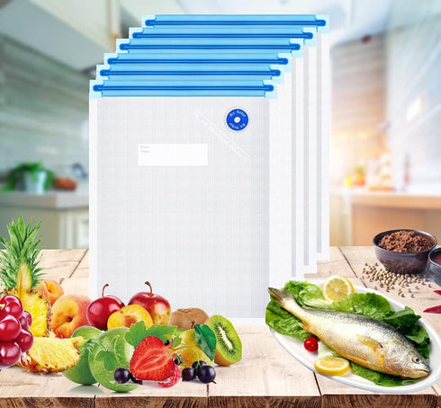 Sous Vide Bags Reusable 27Pcs, BPA Free Vacuum Sealer Bags, Vacuum Food Storage Bags for Sous Vide Cooking/Microwave Heating - 20Pcs Vacuum Zipper...