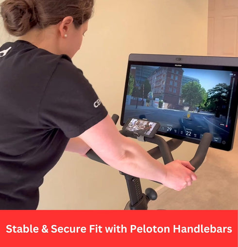 Phone Holder Compatible with Peloton Bike & Bike Plus - Secure Fit and Easy One-Hand Operation - 360 Degree Rotation - Mount for Stationary Exerci...