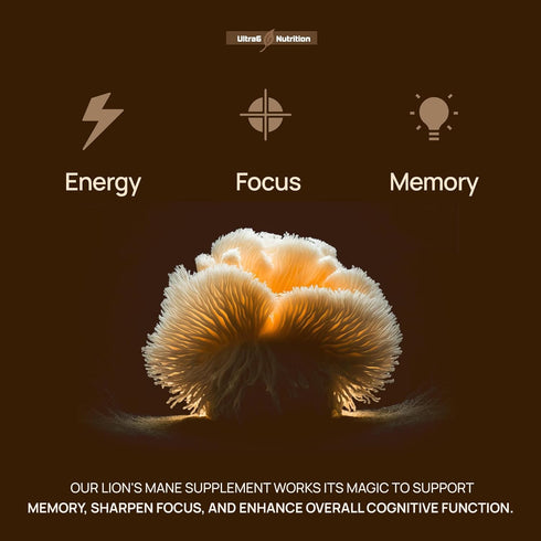 Organic Lions Mane Capsules - Lions Mane Supplement with Reishi, and Cordyceps - Immune Health & Cognitive Supplement - Mushrooms & Lion's Mane Mu...