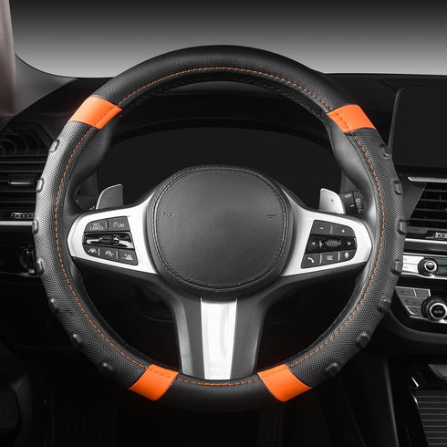 AUTOYOUTH Car Steering Wheel Cover, Anti-slip Microfiber Leather Universal Fit for Car, SUV, Truck Heavy Duty, Anti-Slip, Excellent Grip Standard ...