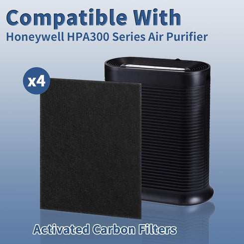 HRF-A300 Pre Filter A Replacement for Honeywell HEPA Air Purifier HPA300 Series, 4 Pack Precut Activated Carbon Pre Filter Replacement Compatible ...