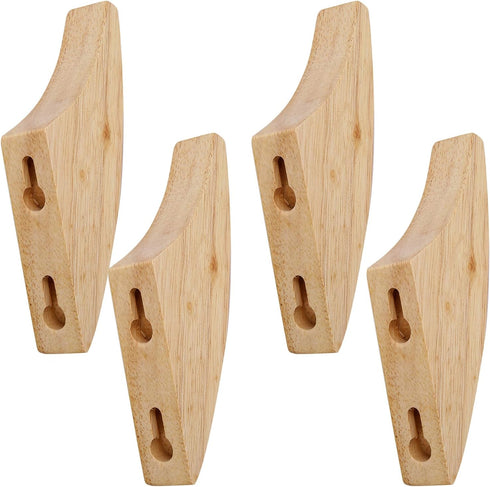 4 Pack Decorative Hooks Coat Rack with Shelf for Hanging Things Minimalist Design, Wood Wall Hooks Modern Simple Rustic Home Foyer Entryway Decor ...