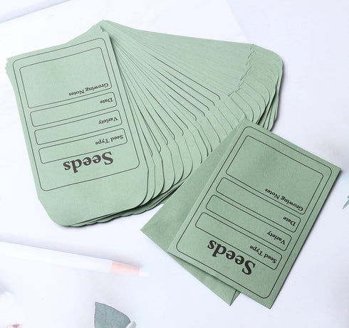 100 Pack Seed Saving Envelopes, 4.7 x 3.1 Inch Self-Adhesive Seed Packet Envelopes, Sage Green Envelopes for Garden...
