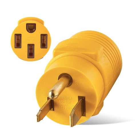 NEMA 6-50P to 14-50R EV Tesla Charger Adapter Cord, 240V 50 Amp 3 Prong Welder Plug to 4 Prong EV Charging Connector, Welder Welding Dryer EV Char...