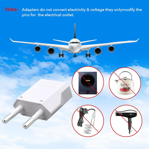 4Pcs European Travel Plug Adapter,Us to Europe Plug Adapter,Easy to Use Fireproof Safe Europe Travel Adapter,Us to EU Plug Adapter for Italy,Franc...