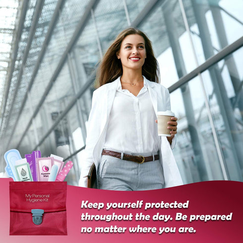 3 x Menstrual All-in-One Kits - Assorted Colors | Convenience on The Go | Single Period Kit Packs | Individually Wrapped Feminine Hygiene Products...