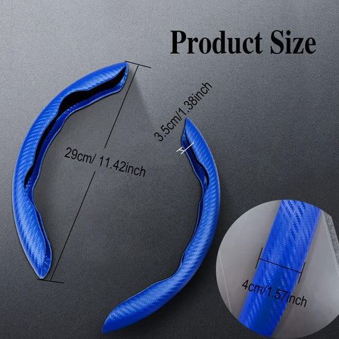 Steering Wheel Cover, Car Carbon Fiber Anti-Skid Steering Wheel Cover, Segmented Steering Wheel Protector Car Interior Accessories Suitable for Mo...