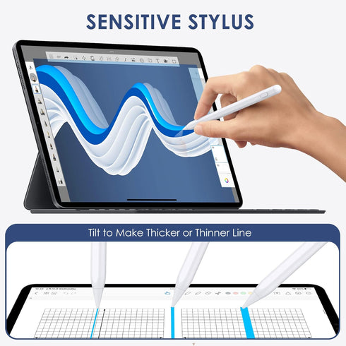 Stylus Pen for iPad 2018-2023, 2X Fast Charge iPad Pencil 2nd Generation Compatible with Apple iPad Pro 11/12.9 inch, iPad Mini 5/6, iPad Air(5/4/...