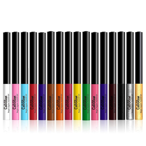 Jolilab 16 Colors Eyeliner Pencil Set Eyeliner Pencil Glitter Eyeliner Liquid Liner Pigmented Waterproof Smudgeproof Long Lasting Eye Liner Christ...