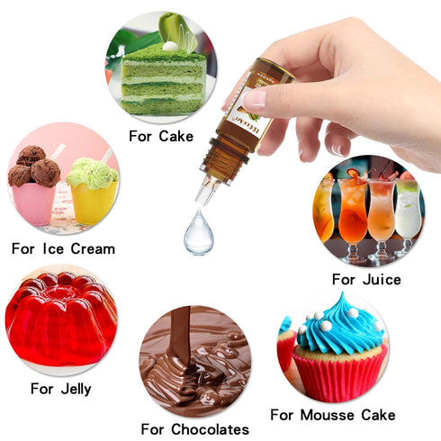 Food Flavoring Oil - Concentrated Candy Flavors, 6 Liquid Lip Gloss Flavoring Oil, Almond Butter Pecan Pistachio Flavor Oil for Baking, Cooking, S...