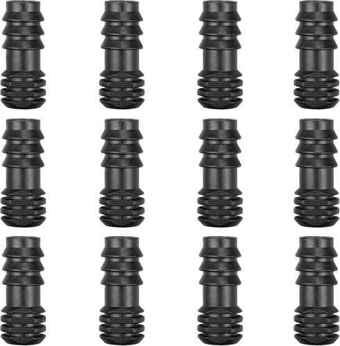 Drip Irrigation Fittings for 1/2 inch Irrigation Tubing(0.60"-0.63" OD), 12 Pieces End Plug Barbed Connectors, End Caps Plastic Plug Nuts for 1/2"...