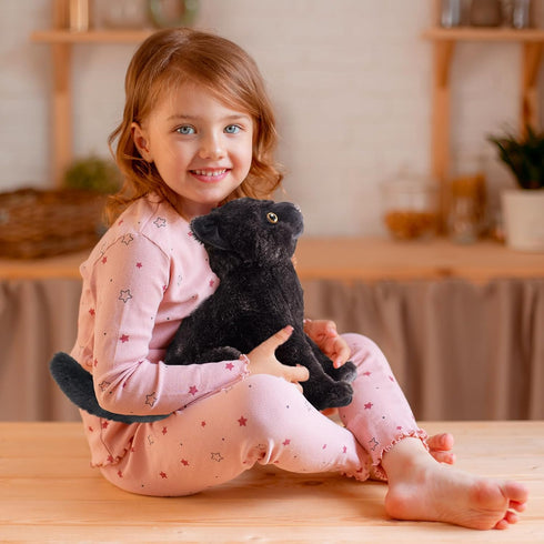 Black Cat Plush, Realistic Black Cat Stuffed Animal Pillow, Cute Plush Toy Gifts for Birthday/Halloween/Christmas, 9 inch...