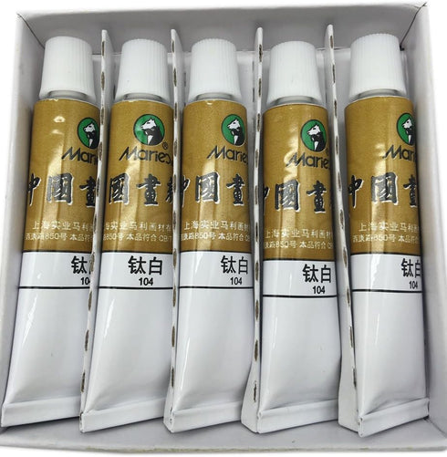 Easyou Marie's Big Size Chinese Painting Color Tubes Watercolor Drawing 12ml*5pcs Titanium White...