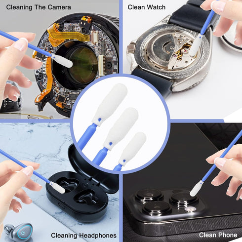 Wellgler's 200PCS Cleaning Swabs,Multi-Purpose Cleanroom Foam Tip Cleaning Swabs for Camera, Optical Lens, Arts and Crafts, Painting, Gun, Automot...