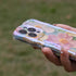 Cute Case for iPhone 12 Pro Max, Colorful Retro Oil Painting Printed Flowers Case, Fashion TPU floral Laser Beam Glossy Pattern Curly Waves Frame ...