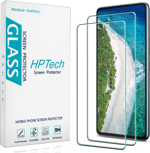 HPTech (2 Pack) Designed for Samsung Galaxy A53 5G Tempered Glass Screen Protector, Support Fingerprint Reader, Anti Scratch, Bubble Free, Case Fr...