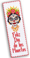 Povitrulya Counted cross Stitch Bookmark Kit 'Feliz Dia de los Muertos!' - DIY Embroidery set for Adults with Paper pattern, 16-count Aida Canvas ...