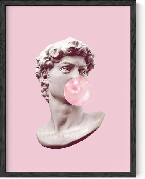 HAUS AND HUES Gum Poster David Bubble Pop Art Pop Art Wall Decor Pink Pictures Wall Decor Pink Posters for Room Aesthetic Unframed 12” x 16”...
