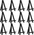 12 Pieces 5 Inch Mini Wood Display Easel, Holder for Small Canvases, Cards, Photos, Notices, etc. (Black)...