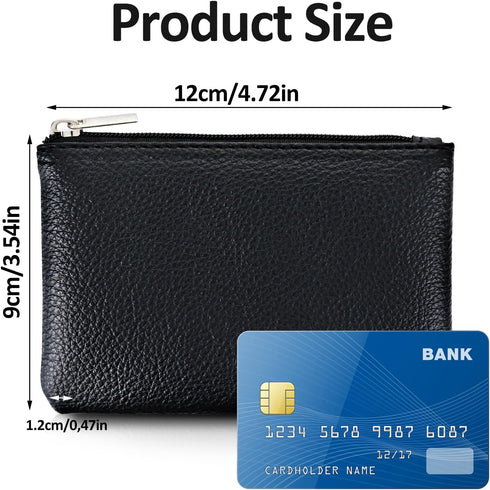 simarro Leather Zipper Coin Purse, PU Lychee Pattern Coin Purse Portable Change Wallet Mini Coin Pocket Pouch Change Holder for Men & Women 3 pcs ...