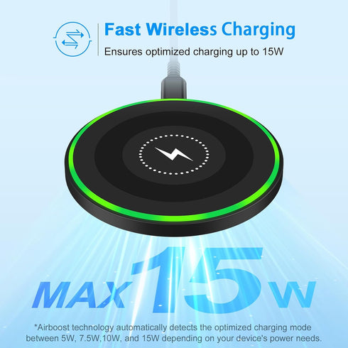 S24 Ultra Samsung Wireless Charger Fast Charging Pad Android Phone Cargador Inalámbrico for Samsung Galaxy S24 S23 FE S22 S21 S20 Z Fold Flip 5 4,...