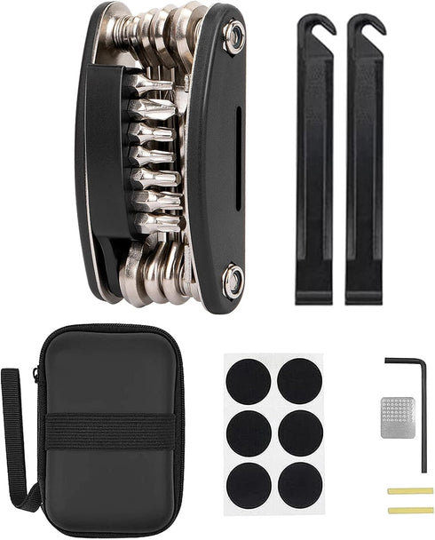 WOTOW Bike Repair Tool Kit - 21 in 1 Bicycle Multitool Portable Mountain Bike Tool Kit Emergency Maintenance, Bike Hex Key Wrench & Tube Patch Kit...