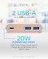 iHome 32W AC Pro Multi Port USB Wall Charger Block - Charging Station for Multiple Devices with 3 USB Ports (1 USB-C, 2 USB-A) - Fast Charging, Un...