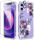 GVIEWIN for iPhone 12 Case and iPhone 12 Pro Case with Screen Protector + Camera Lens Protector, Clear Flexible TPU Shockproof Cover Women Girls F...