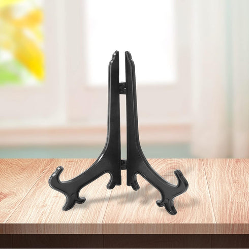 24 Pcs 3 Inch Black Plastic Easels Plate, Picture Frame Stand Holder Acrylic Display Easels, Baseball Card Display Stand...