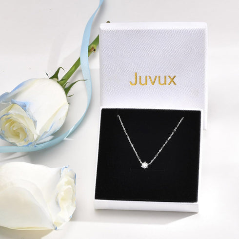 925 Sterling Silver Diamond Necklaces for Women, S925 Pure Silver Dainty Cubic Zirconia Necklace, Single Pendant Necklaces for Mom Girl Grandma Da...
