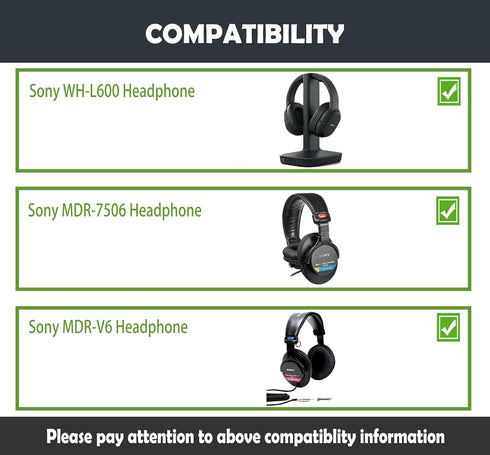 Durable Replacement Earpads Cushions Compatible with Sony WH-L600/MDR-7506/MDR-V6 Headphones Ear Pads with Breathable Fabric Foam......