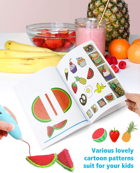 3D Pen Printing Drawing Book, Reusable Colored 40 Pattern Thick Paper Templates with Two Clear Plate, 3D Painting Graffiti Stencils for Kids DIY G...