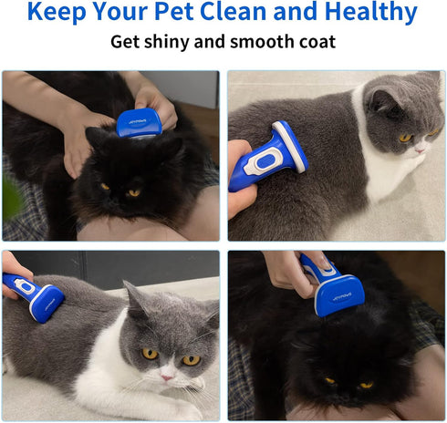 Upgraded Pet Self Cleaning Curved Deshedding Tool, Effectively Reduces Shedding by Up to 95%, Professional Grooming Brush for Small Dogs, Cats and...