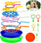 Roberly Bubble Wands Set, 15 Pack Big Bubble Wand Toy Set with Tray Bulk Funny Bubble Making Toys for Kids - Summer Outdoor Bubble Toys & Also Gif...