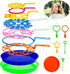Roberly Bubble Wands Set, 15 Pack Big Bubble Wand Toy Set with Tray Bulk Funny Bubble Making Toys for Kids - Summer Outdoor Bubble Toys & Also Gif...